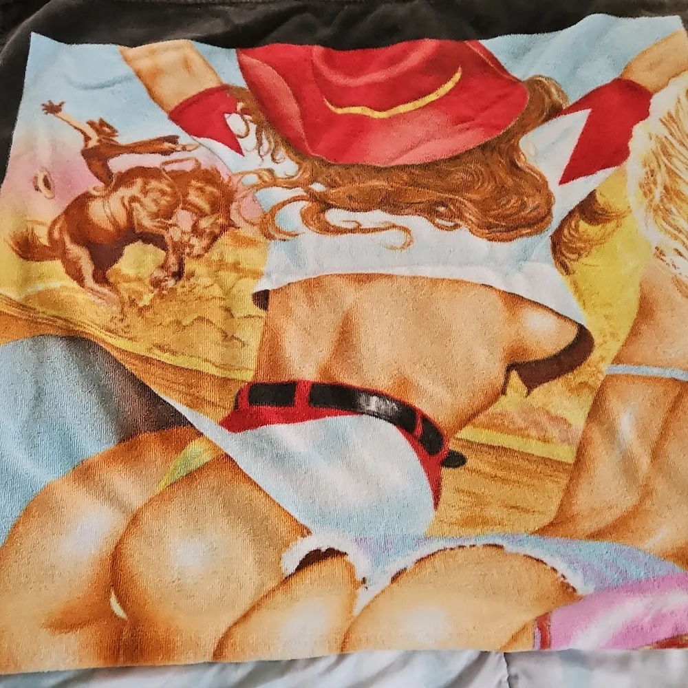 Vintage 1991 Buns Daisy Duke, Buckle Bunnies Western Beach Towel
